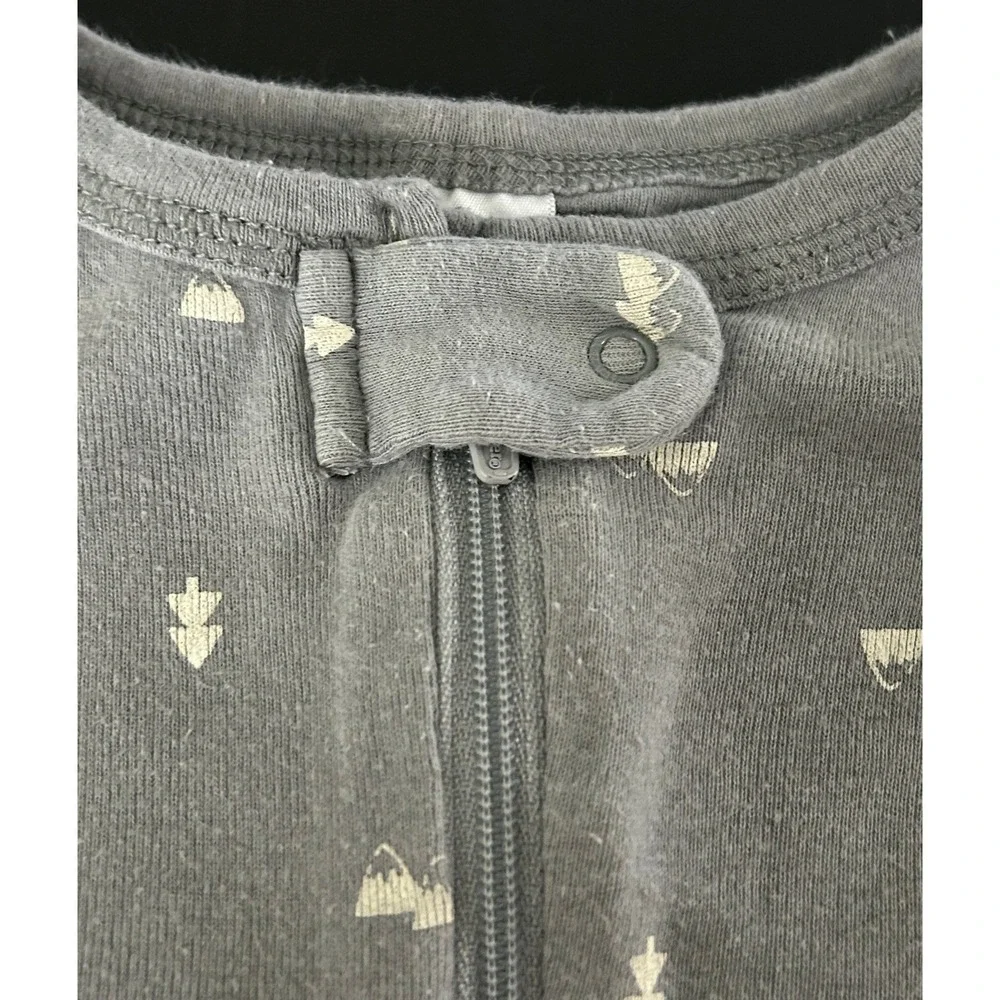 Gerber Baby Boy Gray Mountain Tree Print Footed Pajama Sleeper 24 Months 1490